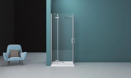 Душевой уголок BelBagno KRAFT 100x80 прозрачное стекло 6 мм профиль хром KRAFT-AH-22-100/80-C-Cr-L
