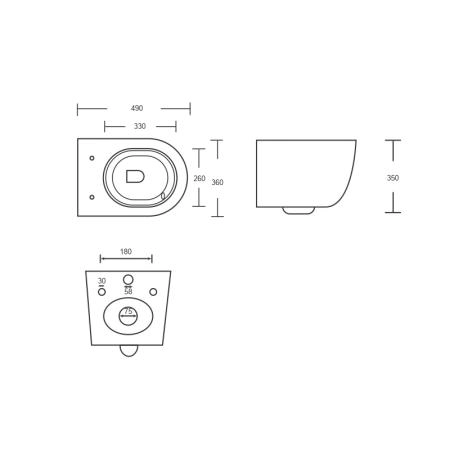 Унитаз KNOTLOR WC490WG, подвесной белый