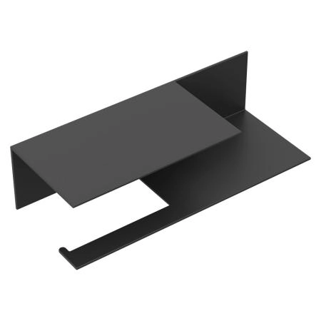 Держатель для туалетной бумаги Boheme c полкой Qubic Black 10721-2-B