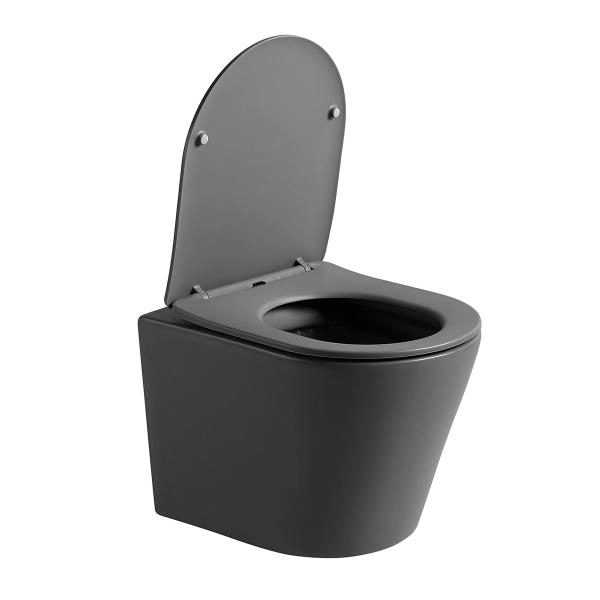 Унитаз подвесной  Vincea Piatti VT1-11SMA, цвет антрацит матовый, ультратонкое soft-close сиденье