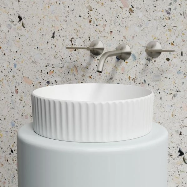 Умывальник чаша накладная круглая (цвет Белый Матовый) Element 360x360x115мм