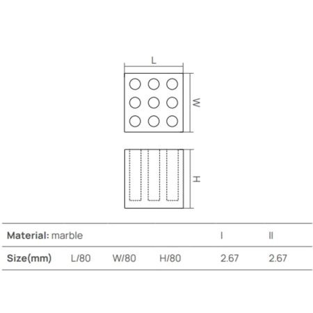 Dea Design Marble Стакан настольный, 8х8хh18см., из мрамора, с отверстиями под з/щетки цвет: Statuario White
