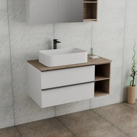 Тумба под раковину VENECIANA SANGRO 100 под наклад.умыв., с 2-мя ящ+ниши, белый