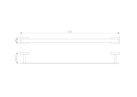 Вешалка для полотенец WONZON & WOGHAND FLAT, Хром (WW-9712-60CM)