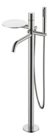 Смеситель STICK Boheme напольный Nickel Brush c ручкой DIMOND 129-NB
