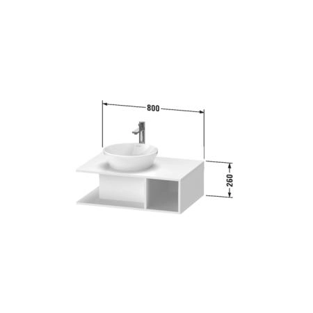 Duravit D-Neo Тумбочка подвесная компакт 80x55х26 см., раковина, 1 открытое отделение на правой стороне, цвет: Black Oak