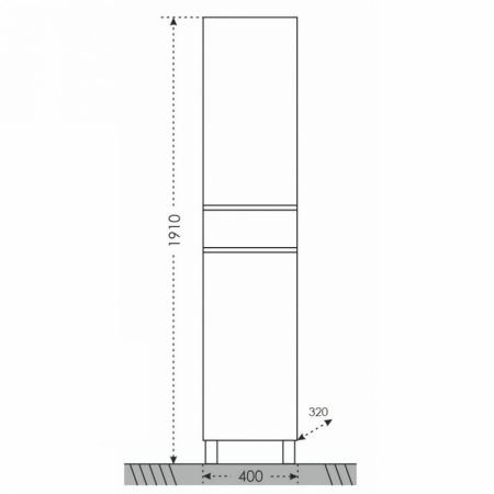 Шкаф-пенал СаНта Марс 40, 700165, напольный