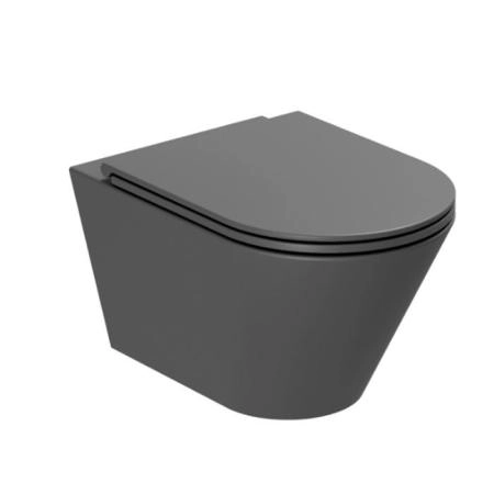 Azzurra Forma Унитаз подвесной 54х37х34см., безободковый, в комплекте с креплением, цвет: Carbone