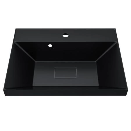 Раковина для ванной Uperwood Classic New 60х45х16,3 см, черная глянцевая, с накладкой для слива