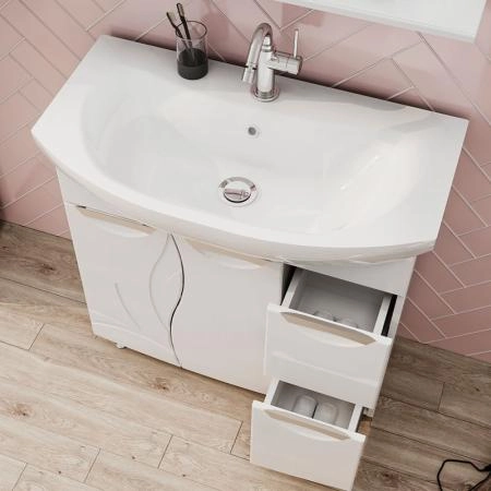 Тумба для ванной Volna Adel 80 2D.2Y напольная (Балтика) раковина отдельно