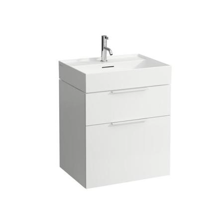Laufen Kartell Тумба с раковиной, 59.5х45.5х61.5см, с 2 выдвиж. ящиками, с сифоном, подвесная, покрытие LLC, цвет: белый глянцевый