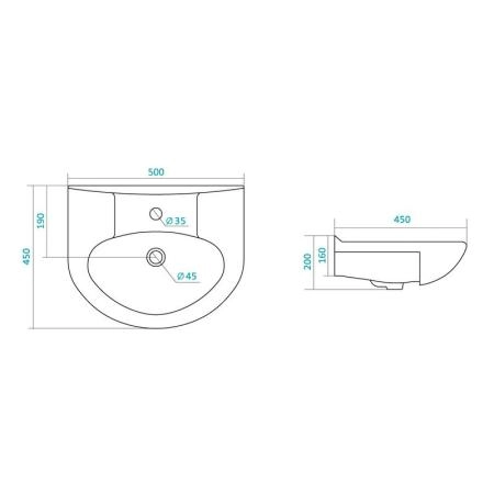 Раковина Santek Канны 50 1WH110243