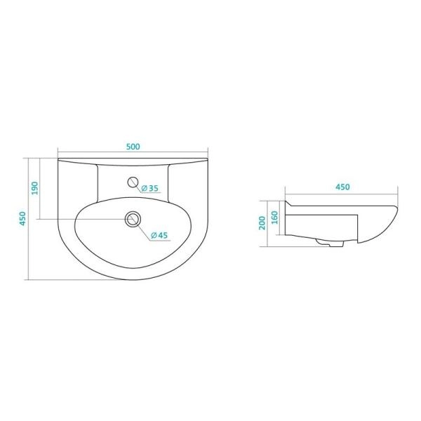 Раковина Santek Канны 50 1WH110243
