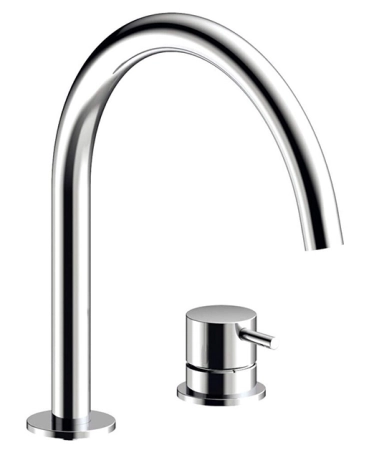 Almar Mixers смеситель для раковины h261 мм, однорычажный, на 2 отверстия, излив h150 мм, без донного клапана, цвет High brass