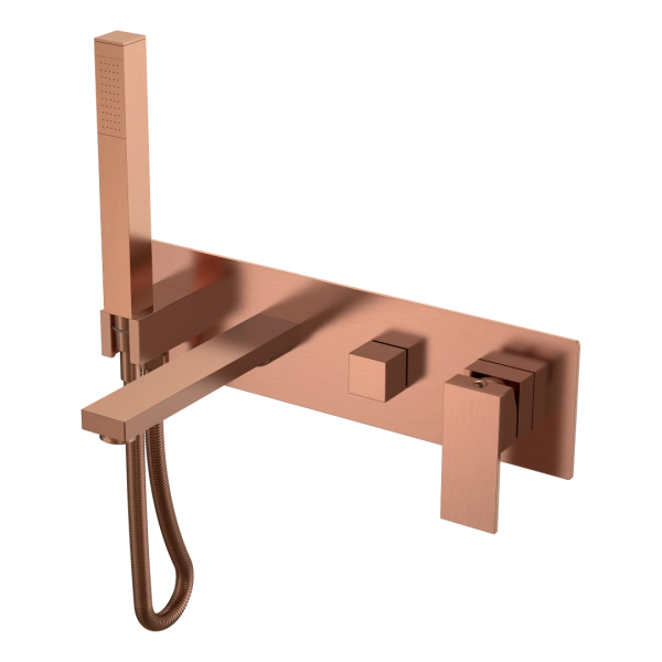 Смеситель для ванны Boheme встроенный Qubic Copper Brushed 474-2-CB