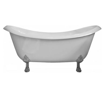 Ванна AquaStone Лиона ножки хром 190х86 иск. камень