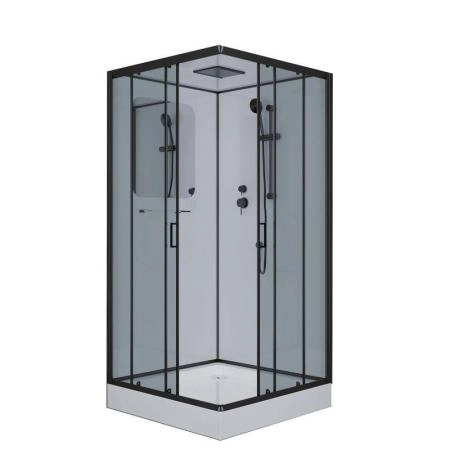 Душевая кабина Niagara Premium NG-6901-01Q BLACK (900х900х2100) низкий поддон(16 см) стекло ТОНИРОВАННОЕ