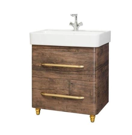 Тумба под раковину Bellezza Олимпия 60 напольная с 2 ящ. орех
