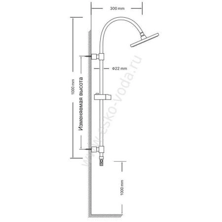 Душевой гарнитур ESKO ST1250, хром