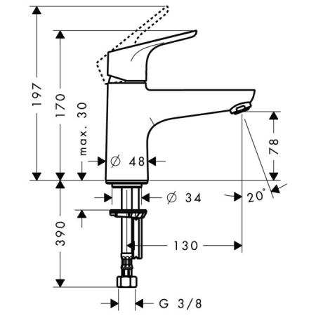 Hansgrohe Focus E2 31931000 смеситель для ванны на 1отверстия без переключателя