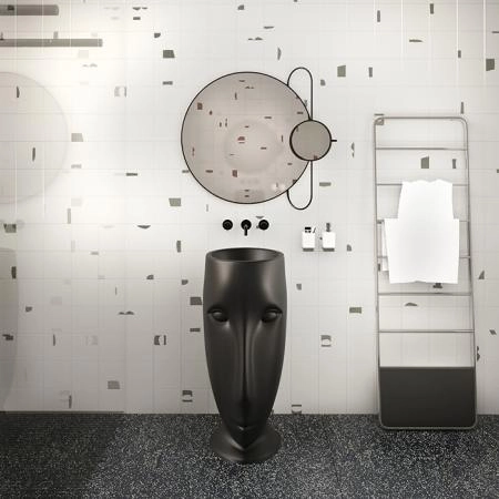 Kerasan Artwork Раковина свободностоящая "MOLOCO", с отверстием для слива в стену, цвет черный матовый