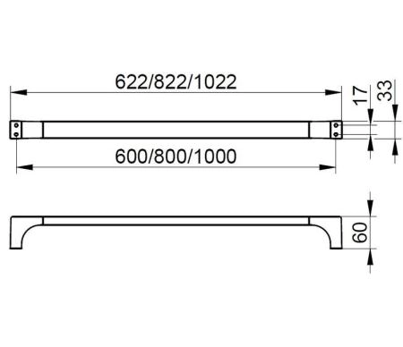 Полотенцедержатель KEUCO Edition 11 Бронза шлифованная 11101030800 820 мм