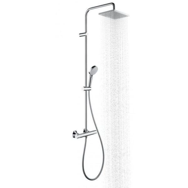 Душевая система Hansgrohe 26286000 Vernis Shape для душа, термостат 230х170/100 мм, 1/2 режима хром