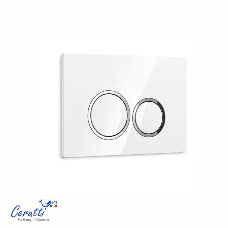 Кнопка смыва CeruttiSPA CR05WH для инсталляций, белая глянцевая