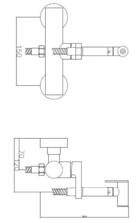 Смеситель скрытого монтажа ESKO с гигиеническим душем SMH08 хром