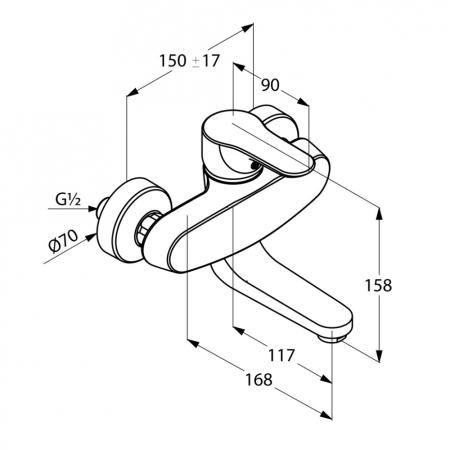 Смеситель Kludi Objekta 328810575 для кухни,, длина излива 11.5 см