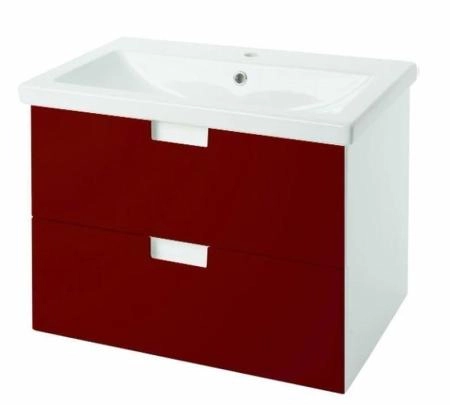 Тумба под раковину Bellezza Пегас 60 подвесная с 2 ящ. красная