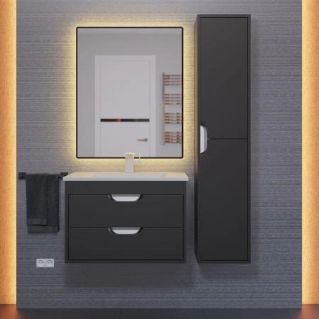 Тумба под раковину для ванной Uperwood Modul 65 см, подвесная, матовая, черная