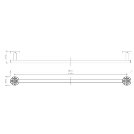 Decor Walther Basic HTE85 Полотенцедержатель 85см, подвесной, цвет: черный матовый