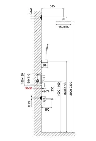 Душевая система Timo Selene скрыт. монт., 3-х режимная (SX-3069/00SM (1013) chrome)