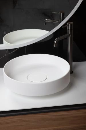 Раковина накладная Boheme SOLE Corian 400*130 Matt White 801-MW
