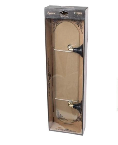 Полка Fixsen Best FX-71603B стеклянная черный- золото