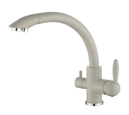 Смеситель для кухни Paulmark Essen, белый, две воды, Es213001-331