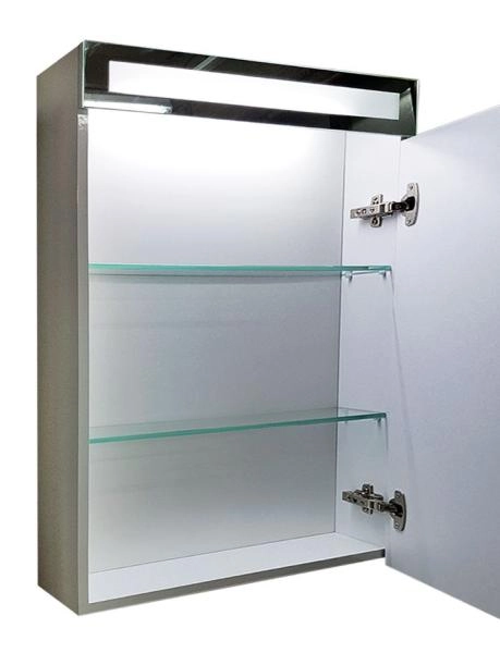 Зеркальный шкаф Dreja Uni 60 99.9001 с подсветкой цвет белый