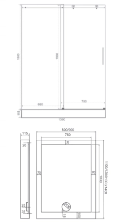Душевая дверь GOOD DOOR Puerta WTW-110-C-CH 110x195 см