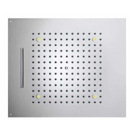 Bossini Dream/2 верхний душ 570х470 мм, функции (дождь, каскад), 4 светодиода RGB LED, трансформатор низкого напряжения, блок управления для Cromoterapia, гибкая подводка для подключения к водоснабжению, установка в подвесной потолок, цвет чёрный матовый