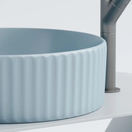 Умывальник чаша накладная круглая (цвет Голубой Матовый) Element 360x360x115мм