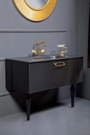 Тумба Boheme Linea 100 черная + золото 842-100-BG