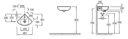 Раковина Jacob Delafon Odeon Up E4733 34x34 см