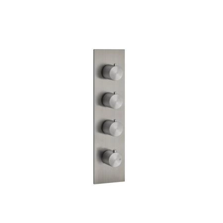 Gessi 316 Встраиваемый термостатический смеситель на 3 источника, резьба 3/4", внешняя часть, цвет: steel brushed