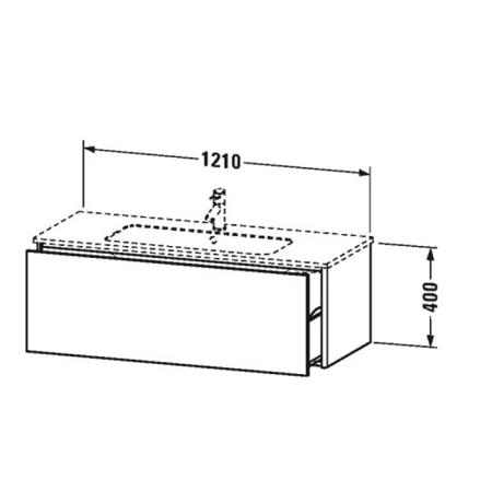 Duravit XSquare Тумба подвесная, 121х47.8х40см, с раковиной, с 1 выдв ящик, цвет: белый глянц