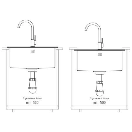 Кухонная мойка GranFest 4444, графит