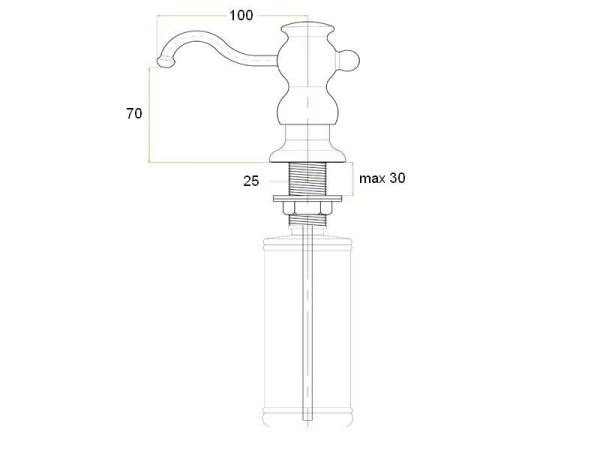 Дозатор встраиваемый ZORG (ZR-25 STEEL) сталь