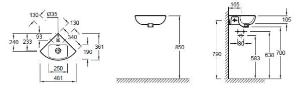 Раковина Jacob Delafon Odeon Up E4733 34x34 см