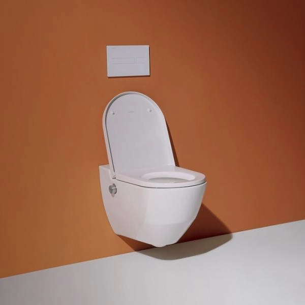 Laufen Cleanet Navia Унитаз-биде подвесной 580х370х380 мм, безободковый с съемным сиденьем (микролифт), цвет белый c покрытием LCC (АКЦИЯ со склада)