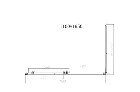 Душевой уголок Vincea Slim-N VSR-4SN8011CGB, 1100*800, хром, стекло тонированное